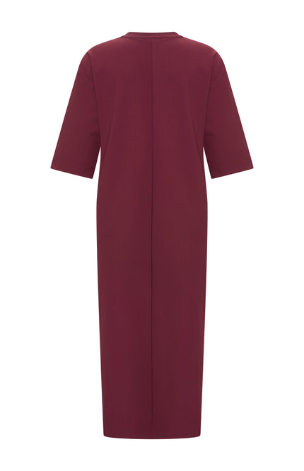 Bonded Travel Jurk Burgundy 202692