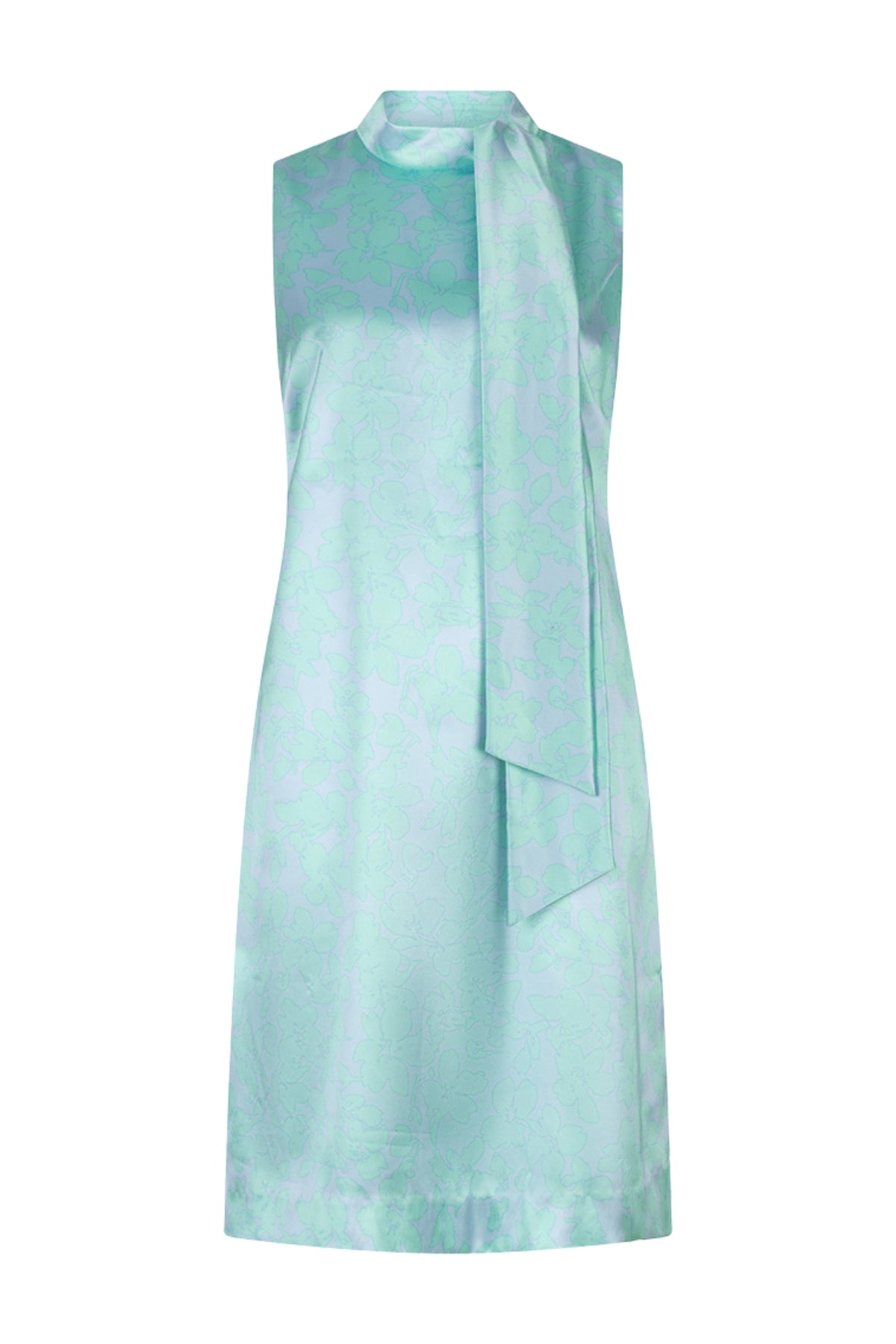 EsQualo jurk met knotdetail en daylight print, korte mouwen en vloeiende stof, geschikt voor casual en zomerse gelegenheden.