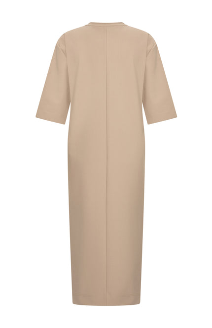 Bonded Travel Jurk Latte 202692