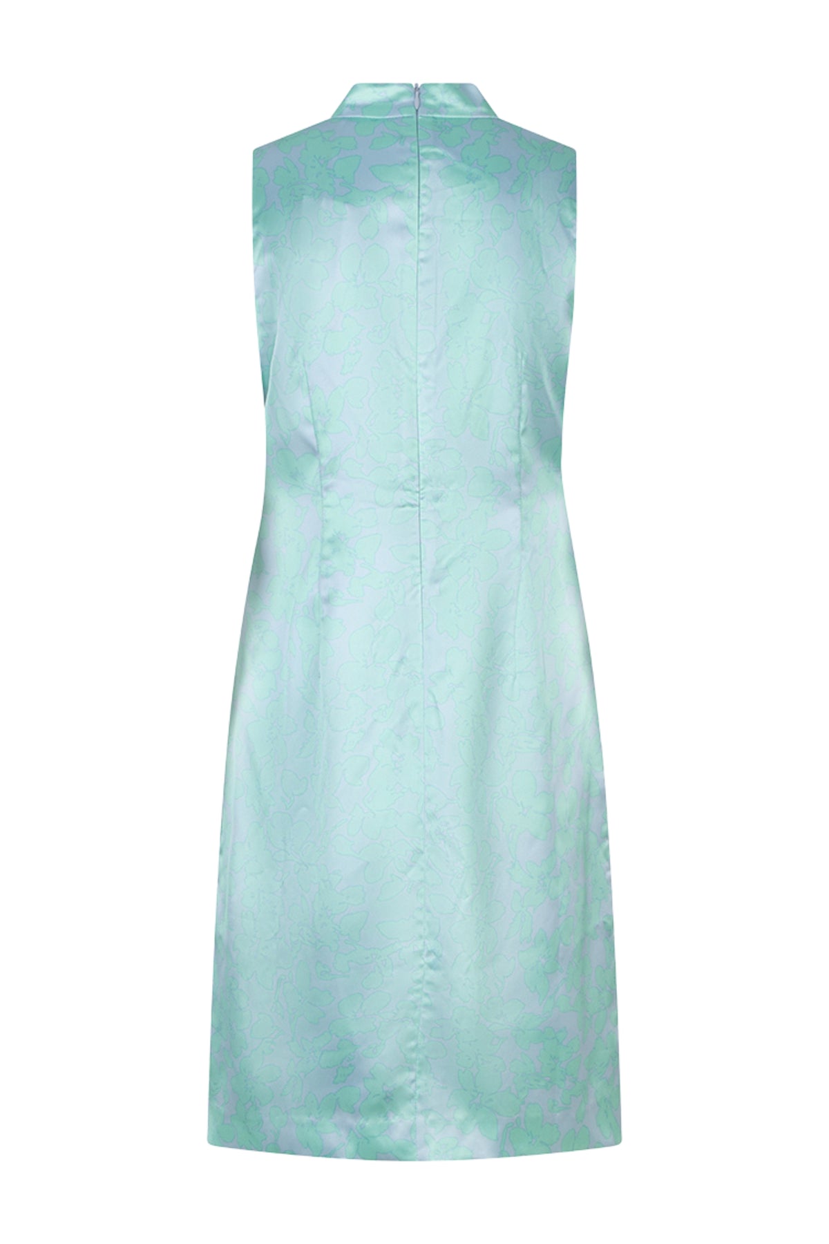 EsQualo jurk met knoopdetail en daylight print, korte mouwen en vloeiende pasvorm, perfect voor zomerse dagen.