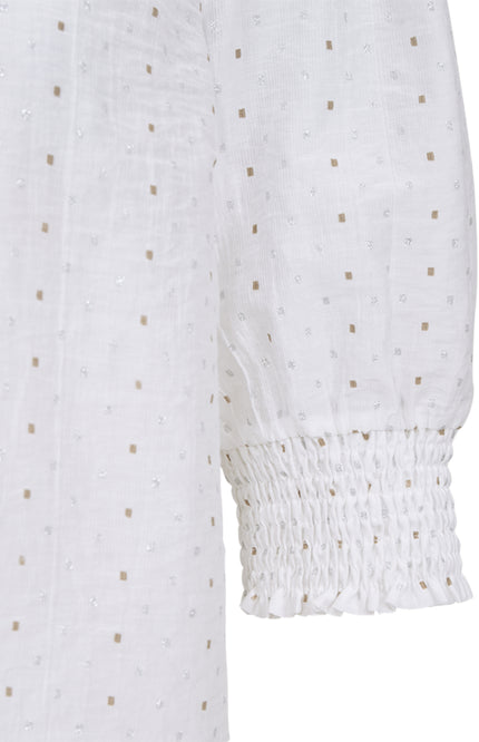 Freequent Blouse Fqlory Brilliant White Silver 208002 Stretchshop.nl
