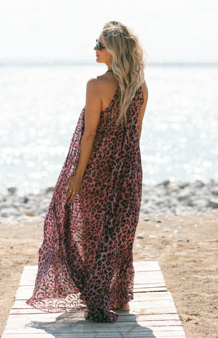 Bolina Island Jurk Sueño Pink Leopard Stretchshop.nl