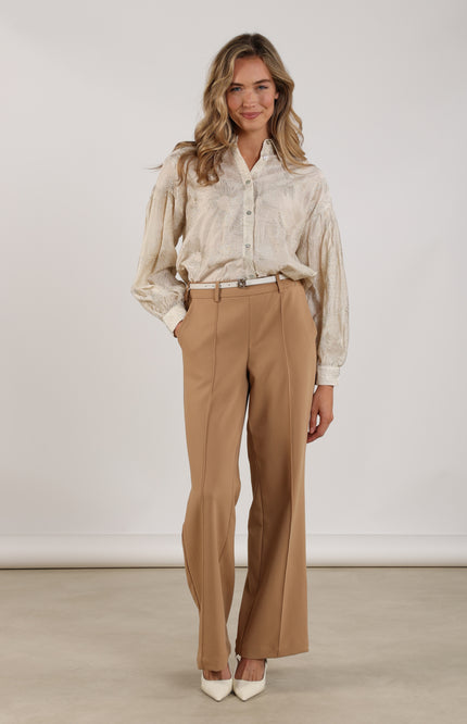 Nukus Broek Jill Camel NKS09068 Stretchshop.nl