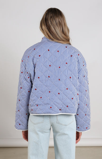 Nukus Jacket June Offwhite Navy NKS13053 Stretchshop.nl