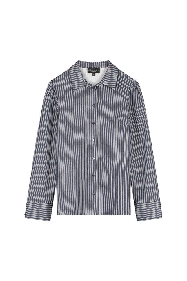 Elvira Casuals Blouse Fiore Striped Navy Stretchshop.nl