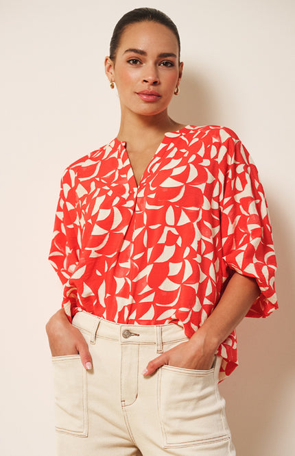 Blouse Raglan Scarlet Graphic Print SP26.14003