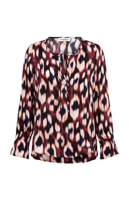 Blouse Melina Faded Small Wine Red Multi BL396