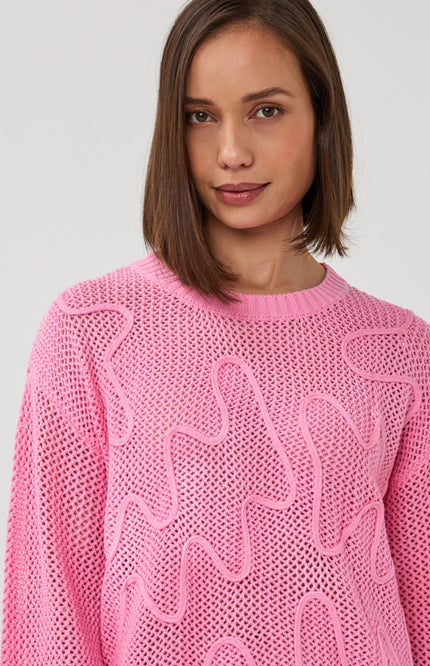 EsQualo Sweater Tapes Rose SP26.02032 Stretchshop.nl