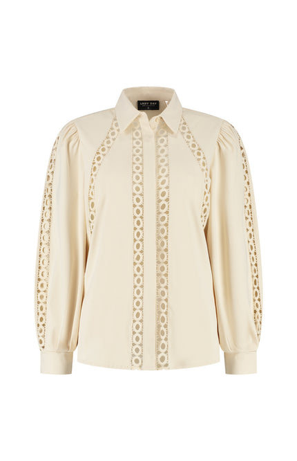 Lady Day Blouse Emmeline Cream L30-375-3116 Stretchshop.nl