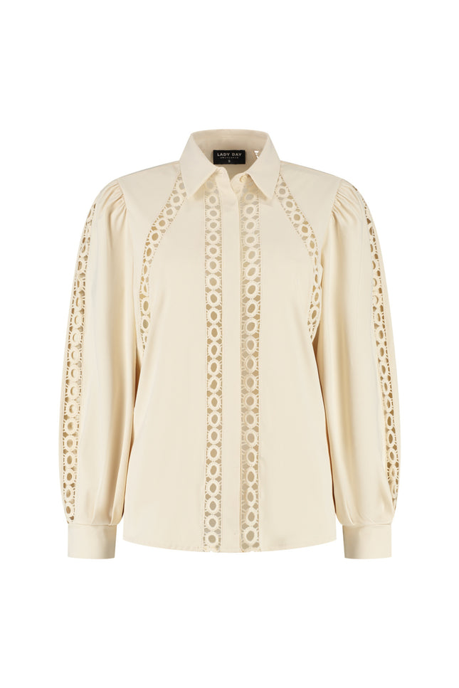 Lady Day Blouse Emmeline Cream L30-375-3116 Stretchshop.nl