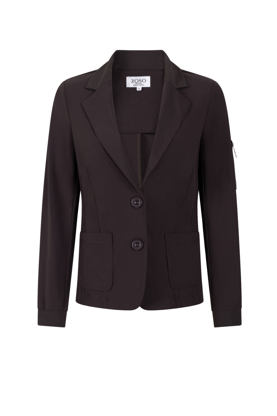 Zoso Travel Blazer Tamar Espresso 265, herenjas met stijlvolle pasvorm en elegante uitstraling, geschikt voor reizen en zakelijk gebruik.