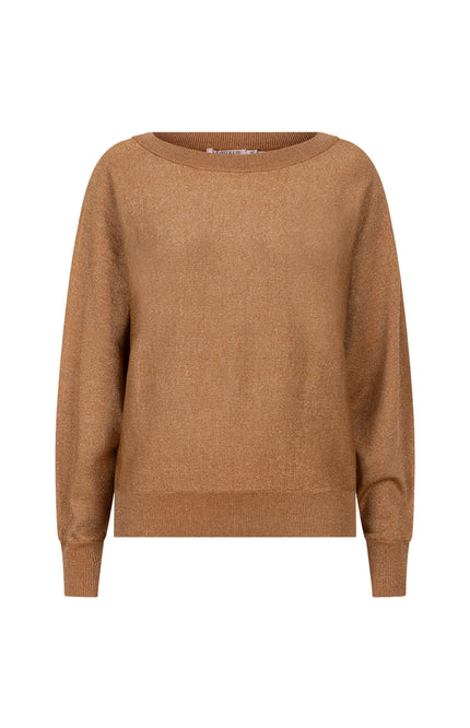 Sweater batwing lurex Caramel F24.31505