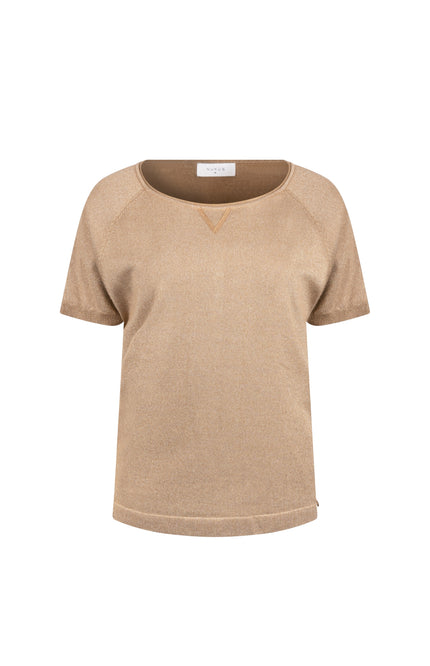 Nukus Top Anita Lurex Camel NKS01085 Stretchshop.nl