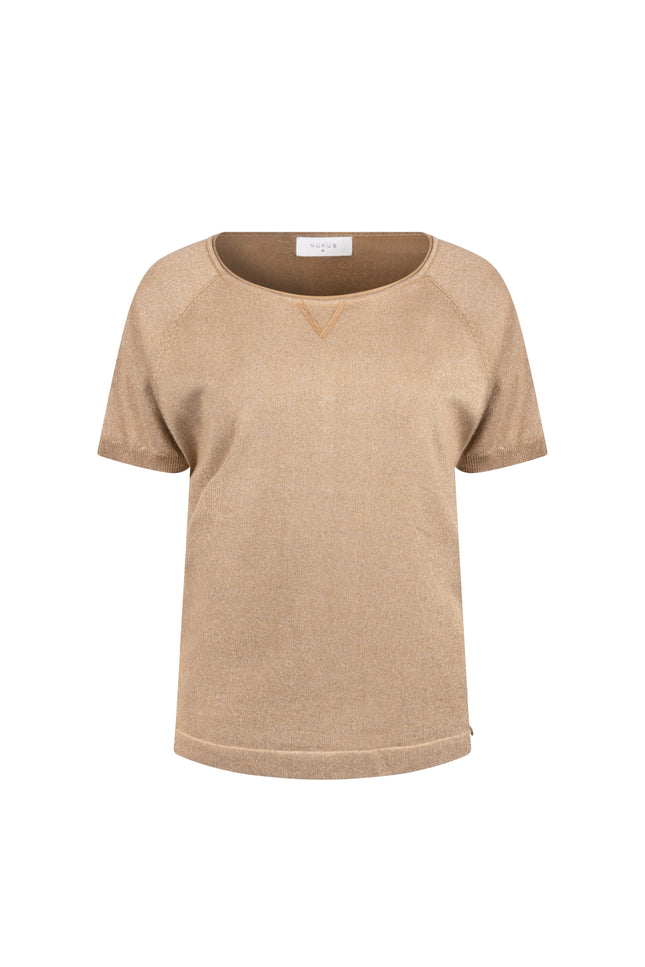 Nukus Top Anita Lurex Camel NKS01085 Stretchshop.nl