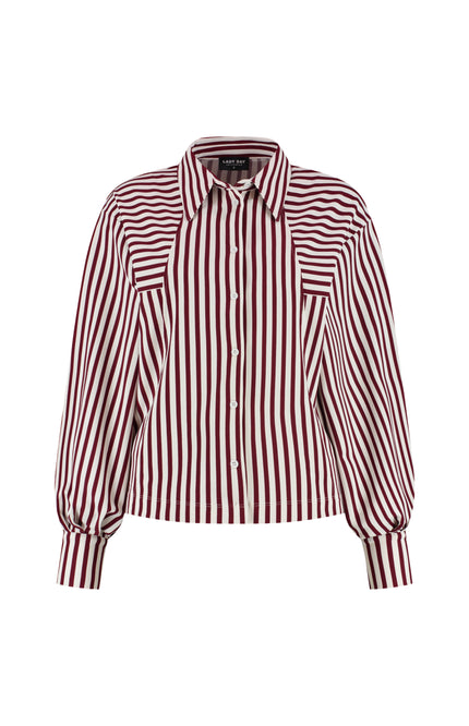 Blouse Gem Burgundy Simple White L30-580-3031