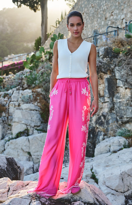 EsQualo Broek Paradise Print HS26.10212 Stretchshop.nl