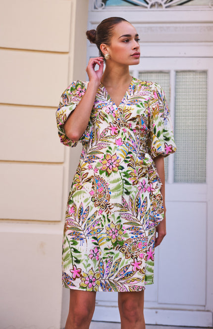 EsQualo Jurk Jungle Print HS26.14200 Stretchshop.nl