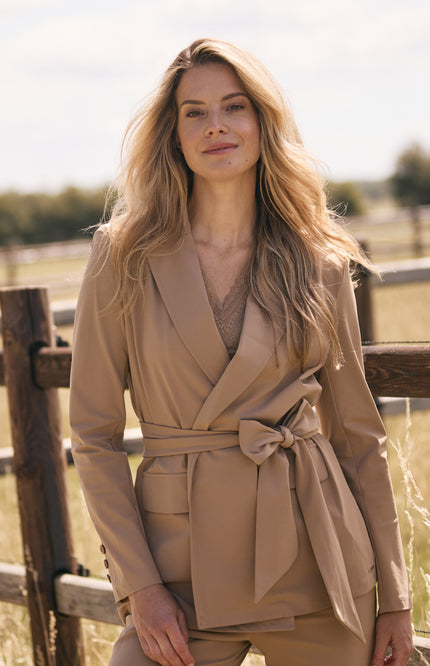 Travel Blazer Belted Portabella 202823
