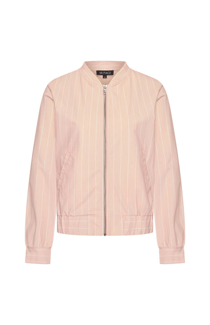 Mi Piace Travel Jacket Classic Stripe Print Mellow Rose 202463 Stretchshop.nl