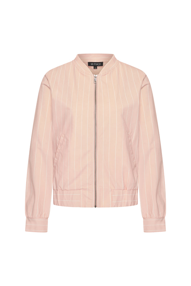 Mi Piace Travel Jacket Classic Stripe Print Mellow Rose 202463 Stretchshop.nl