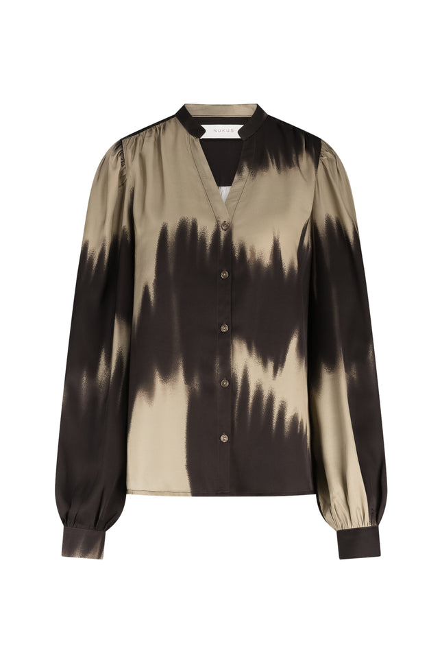Blouse Lizzy Sand Dark Chocolate NKF02074