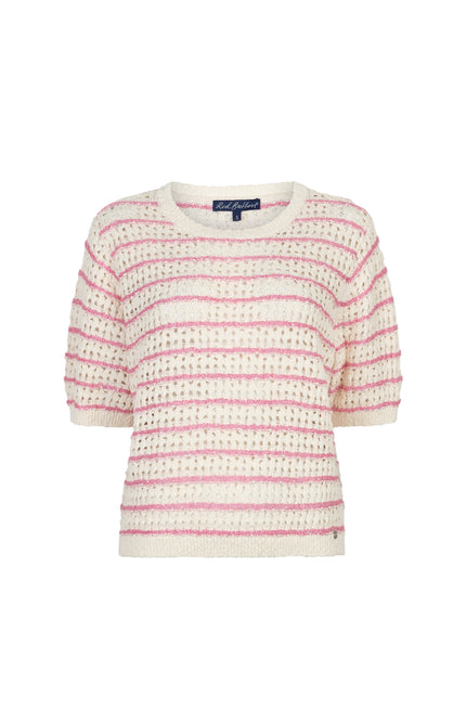 Red Button Top Jolene Stripe Pink SRB4950 Stretchshop.nl