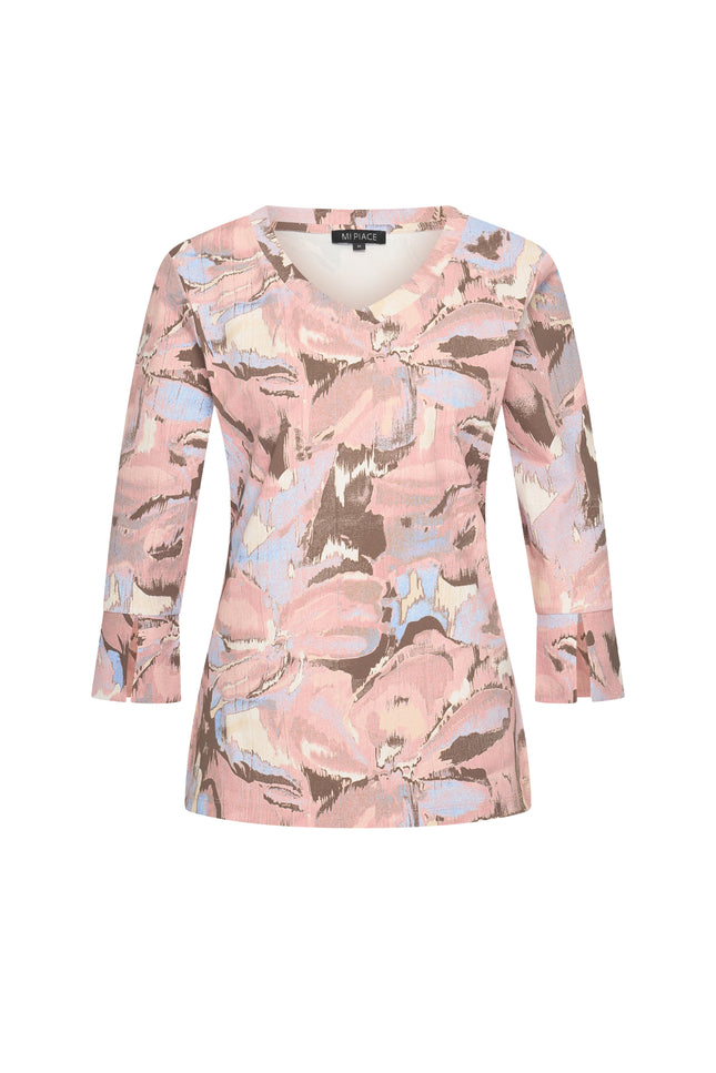 Mi Piace Travel Top Wild Flower Print Lavender Blue 202095 Stretchshop.nl