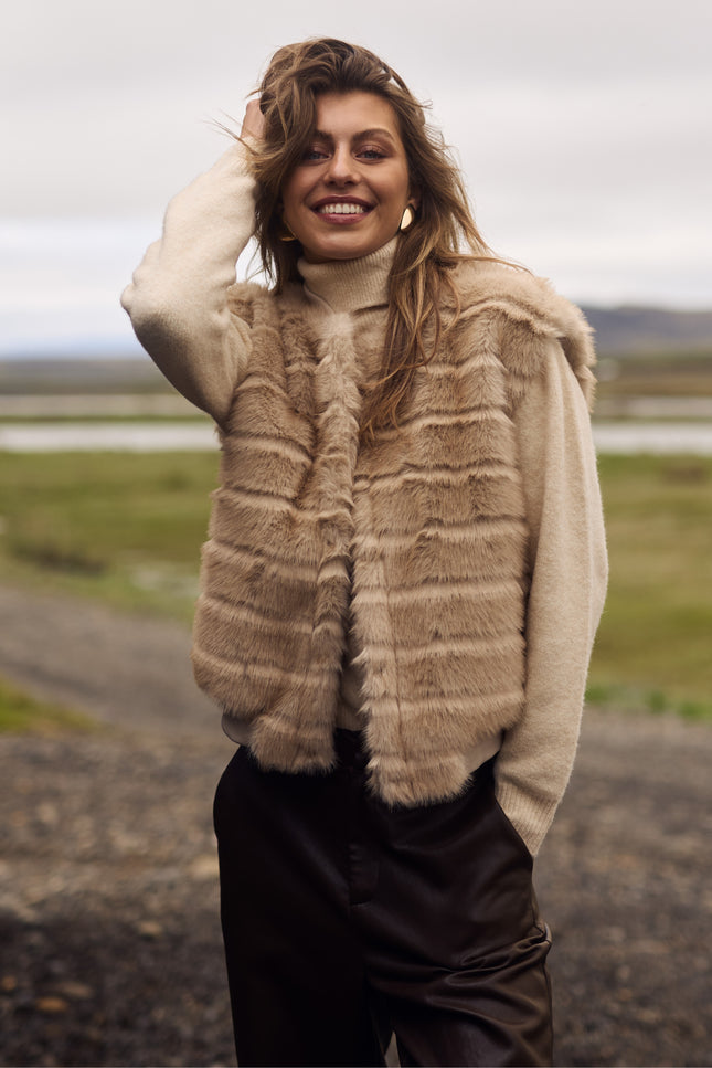 Gilet Billy Stripe Sand NKF08011