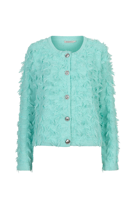 EsQualo Vest Fringes Mint Green SP26.02023 Stretchshop.nl