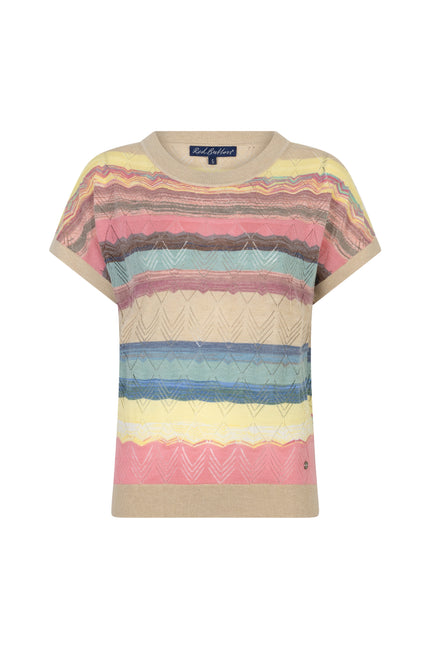 Red Button Top Jerry Multi Stripe SRB4775 Stretchshop.nl