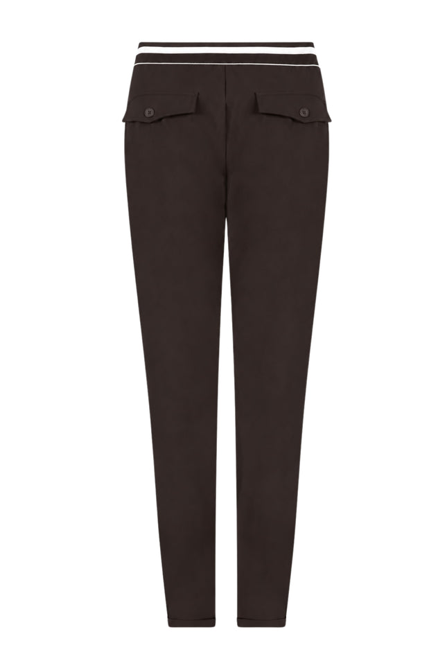 Travel Broek Karlijn Espresso Offwhite 264