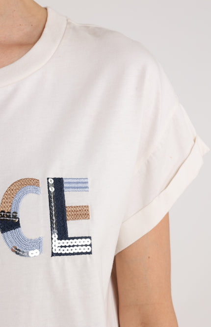 T-shirt Grace Offwhite Navy NKF04003