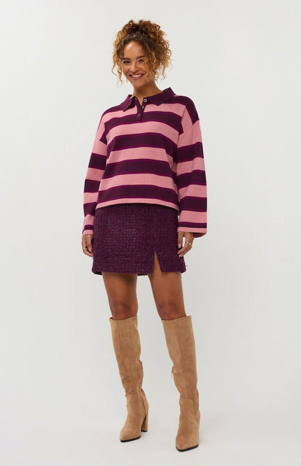 Top Balou Knitted Aubergine Coral Pink