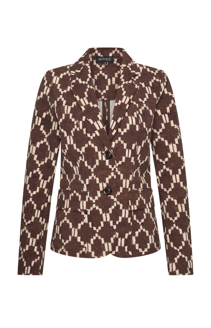 Mi Piace Travel Blazer Ikat Print Espresso 202015 Stretchshop.nl