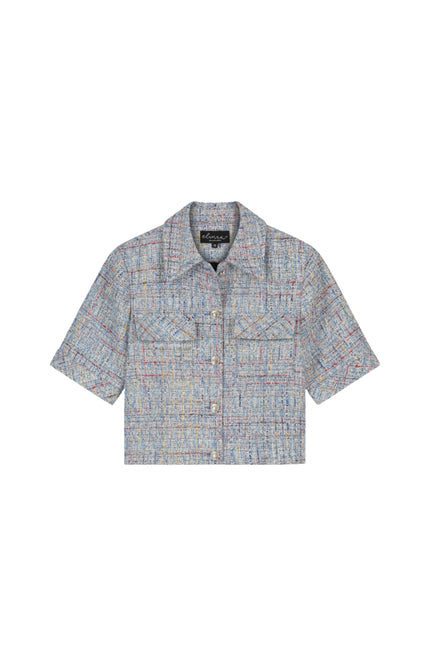 Elvira Casuals Jacket Babs Blue Bouclé Stretchshop.nl