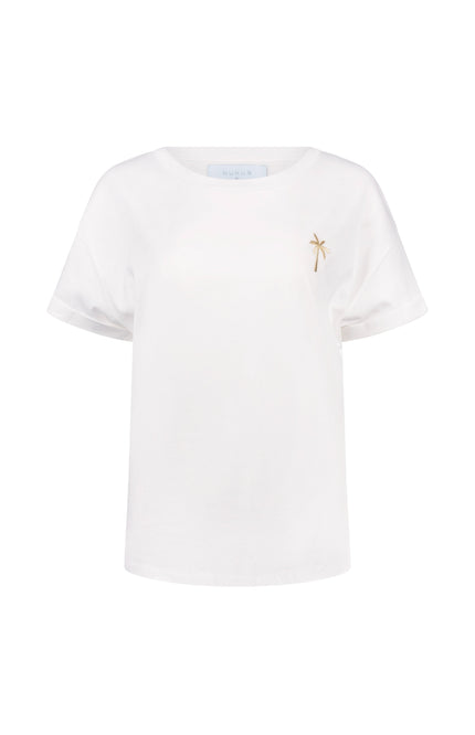 Nukus T-shirt Sammie Backprint Offwhite NKS04016 Stretchshop.nl