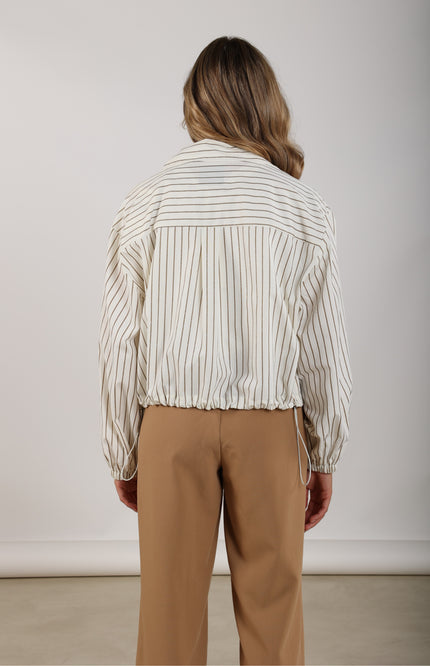 Nukus Jacket Jade Stripe Offwhite Sand NKS13088 Stretchshop.nl