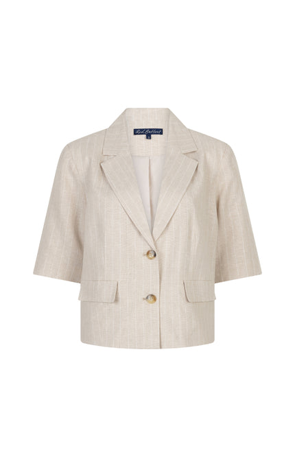 Red Button Blazer Linen Visco Pinstripe Pebble SRB4769 Stretchshop.nl