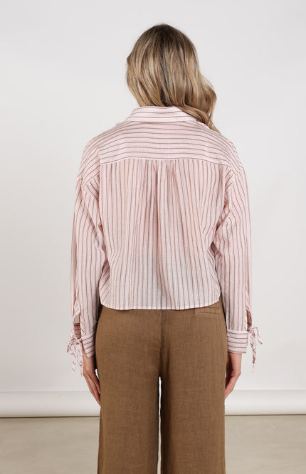 Nukus Blouse Bailey Stripe Blush NKS02165 Stretchshop.nl
