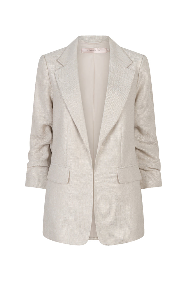 EsQualo Blazer Linen Light Sand SP26.10045 Stretchshop.nl