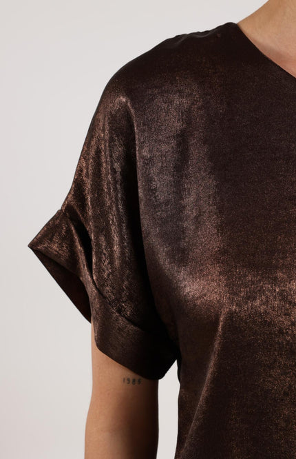 Top Irene Shiny Dark Chocolate NKF01024