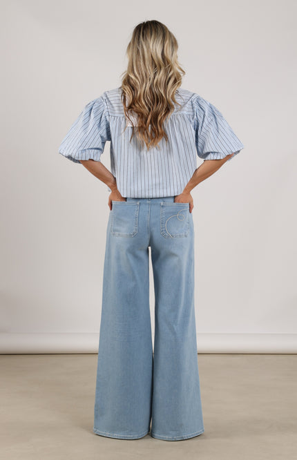 Nukus Jeans Scarlet Bleached Denim NKS09061 Stretchshop.nl