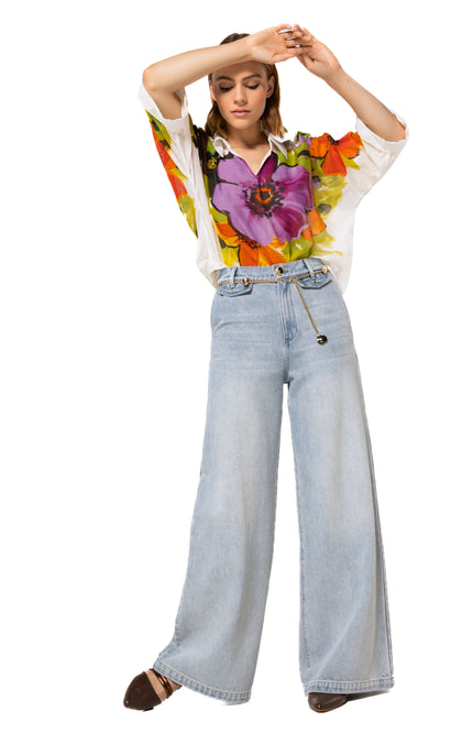 Jeans Mid Waist Crystal Blue 1591-25