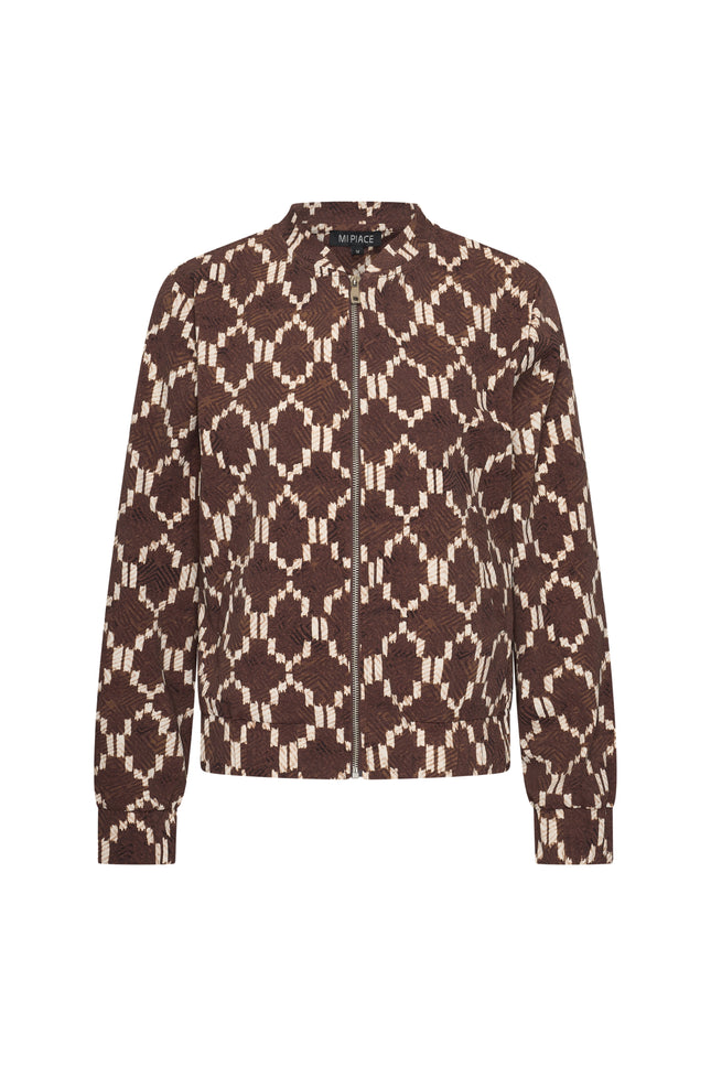 Mi Piace Travel Jacket Ikat Print Espresso 202463 Stretchshop.nl