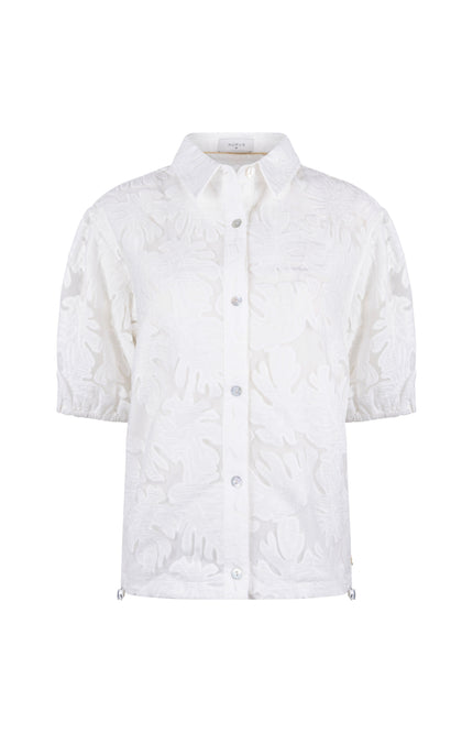 Nukus Blouse Berit Embroidery Offwhite NKS02137 Stretchshop.nl