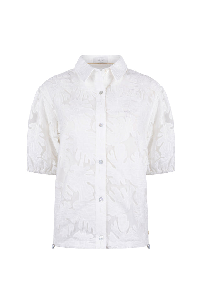 Nukus Blouse Berit Embroidery Offwhite NKS02137 Stretchshop.nl