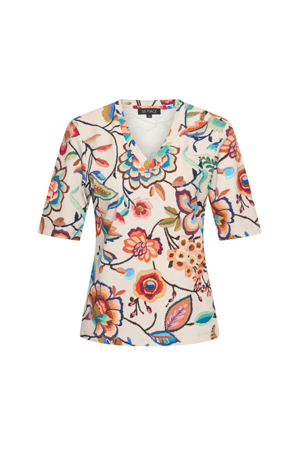 Mi Piace Travel Top Bloom Print Multicolour 202271 Stretchshop.nl