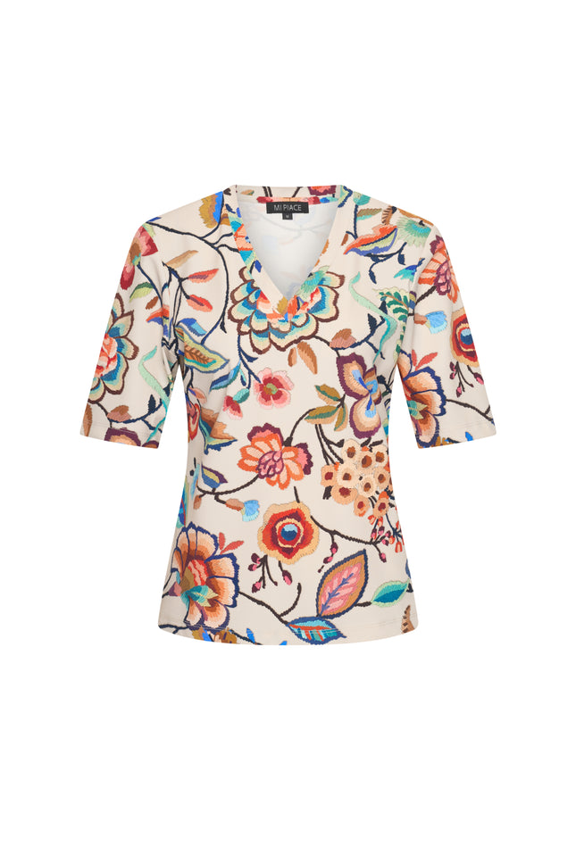 Mi Piace Travel Top Bloom Print Multicolour 202271 Stretchshop.nl