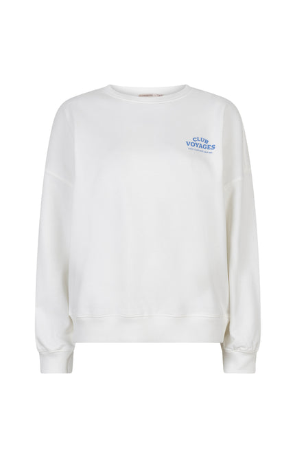 EsQualo Sweater Cities Offwhite Blue SP26.05019 Stretchshop.nl