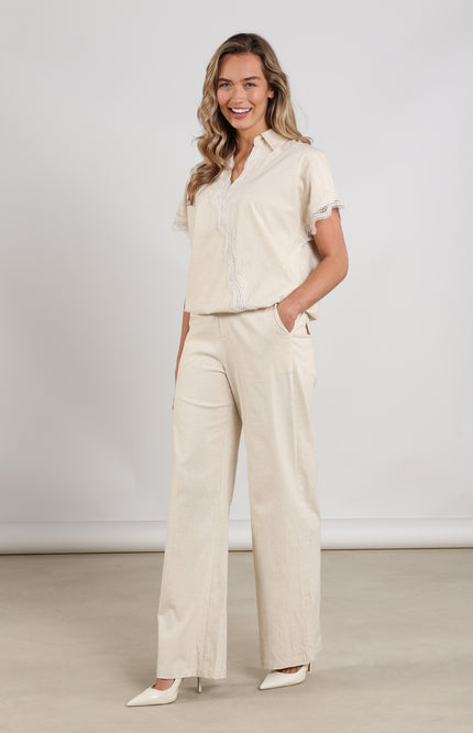 Nukus Broek Eline Sand NKS09080 Stretchshop.nl